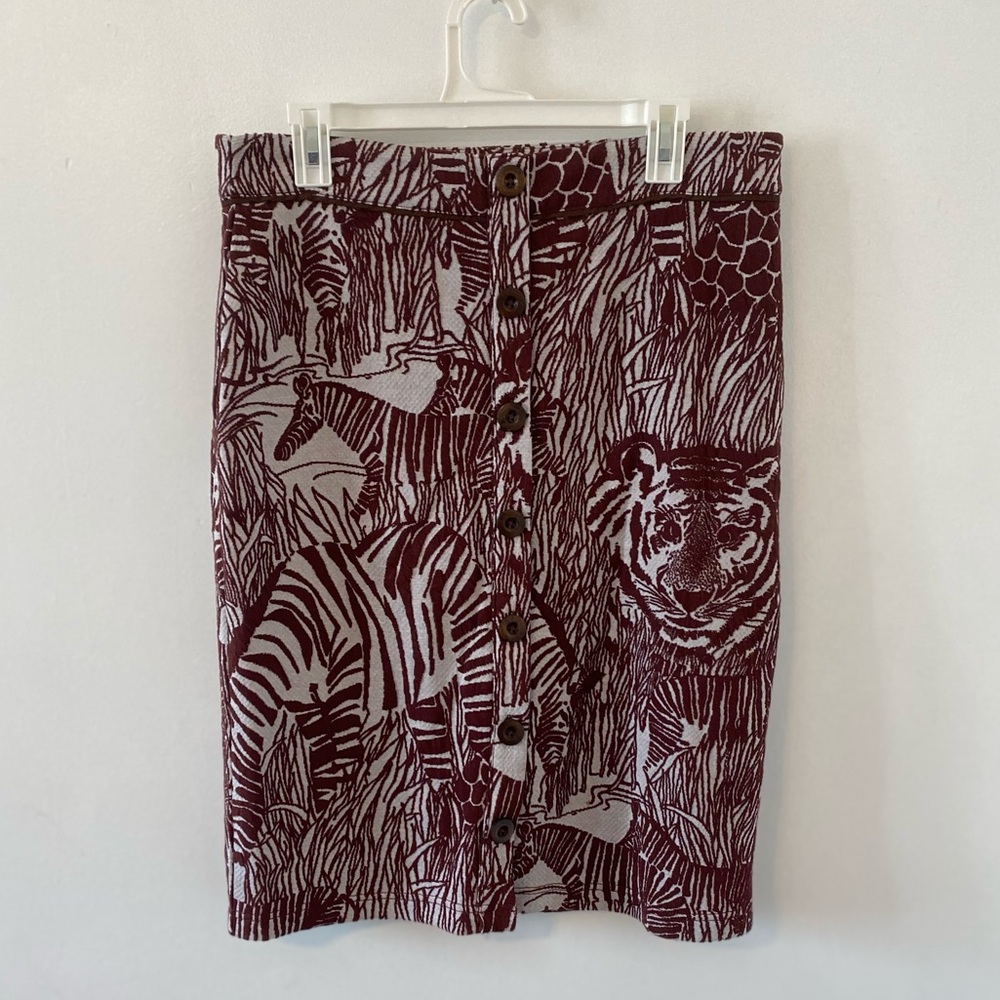 New L Anthropologie animal print skirt